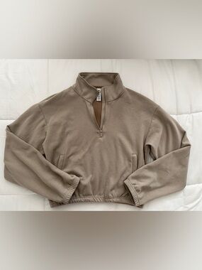 Cropped quarter zip jacket